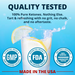 Close-up of labeling on Dr. Boz Pucker Up ketones, emphasizing purity and USA-made quality.