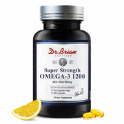DR.BRIAN Omega 3 odorless fish oil bottle demonstrating purity and lemon flavor.