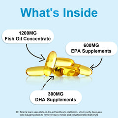 DR.BRIAN Omega 3 RTG softgels for superior absorption.