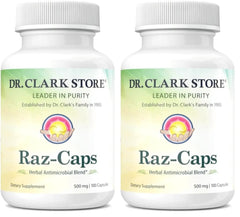 Dr Clark Raz-Caps bottle front view for convenient daily immune support