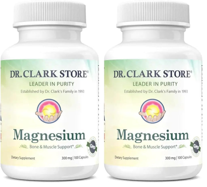Dr Clark Store magnesium oxide supplement bottle on shelf supports daily wellness.