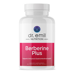 DR. EMIL NUTRITION Berberine capsules bottle helps with daily gut health routine.