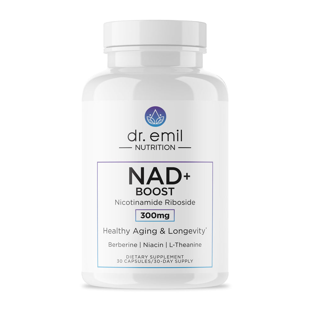 DR. EMIL NUTRITION NAD+ Boost bottle front for daily convenience.