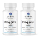 DR. EMIL NUTRITION Resveratrol Plus bottle closeup highlighting antioxidant support for aging