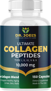 Dr. JOEL'S Multi Collagen Complex bottle front showcases a five-type blend for daily wellness.