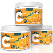 Dr. Keith's Own Super C powder in a jar, easy to mix for daily immune support.