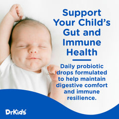 Dropper of Dr. Kids Probiotic Vitamin D Drops ready for dosing