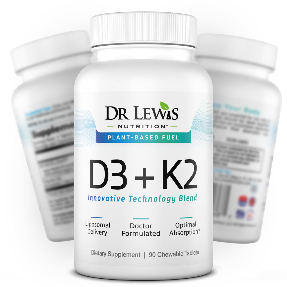 Dr Lewis Nutrition liposomal D3 K2 bottle promoting bone and immune support