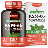 Dr. Matthew KSM-66 Ashwagandha bottle for daily stress support