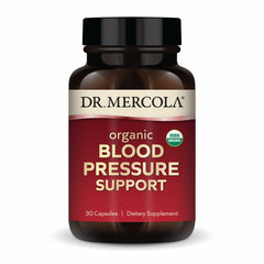 Dr. Mercola Blood Pressure Support bottle for daily circulation support.
