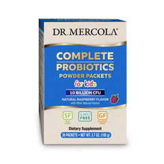Dr Mercola Complete Probiotics Kids packets front view for easy daily use