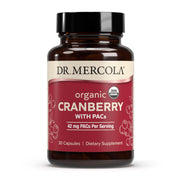 Dr. Mercola Cranberry with PACs bottle for daily cranberry supplementation.