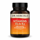Dr. Mercola D3 K2 bottle label close-up highlighting immune support