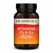 Dr. Mercola D3 K2 bottle label highlights high-potency immune and bone support