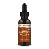 Dr. Mercola Digestive Bitters bottle with an alcohol-free formula supports digestion.