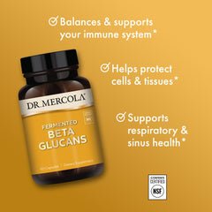 Box and bottle presentation from Dr. Mercola Fermented Beta Glucans.