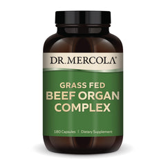 Dr. Mercola Grass Fed Beef Organ Complex bottle for daily immune support possibilities.