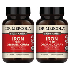 Dr. Mercola Iron from Organic Curry bottle for daily iron support