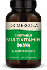 Dr. Mercola Kids Multivitamin front label on 60-count bottle supports daily nutrition.