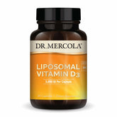 Dr. Mercola Liposomal D3 bottle front with 90 capsules for daily wellness.
