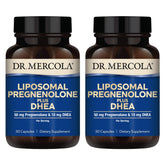 Dr. Mercola Liposomal Pregnenolone Plus DHEA bottle front view for balanced wellness support.