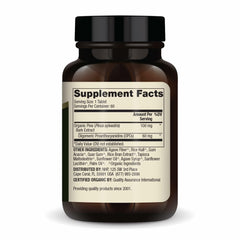 Dr. Mercola Organic Pine Bark Extract capsules close-up highlighting OPCs.