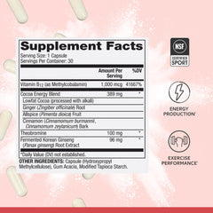 Dr. Mercola Pure Power Energy Boost label detail with NSF certification.