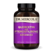 Dr Mercola Quercetin & Pterostilbene Advanced bottle front highlighting high bioavailability immune support
