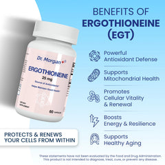 DR.MORGAN Ergothioneine lab-tested label highlights purity and quality