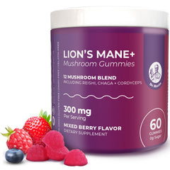 DR. MORITZ Lions Mane Gummies bottle-front view for easy daily brain and immune support.