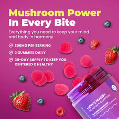 DR. MORITZ Lions Mane Gummies kids-serving shot suggests family-friendly wellness.