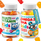 DR. MORITZ Omega 3 Gummies bottle front for daily kid wellness and focus support.