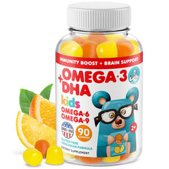 DR. MORITZ vegan omega-3 gummies for kids in a bottle support daily nutrition
