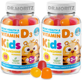 DR. MORITZ Vitamin D gummies bottle label highlighting 2000 IU for immune support.
