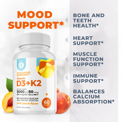 DR. MORITZ Vitamin D3 K2 gummies vegan formula with MK-7 for bone health