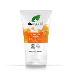 Dr Organic Manuka Honey Foot Cream bottle for hydrating dry feet