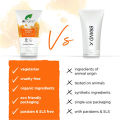 Rich blend of Manuka honey and shea butter in the formula of Dr Organic