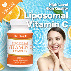 Dr.Plus Liposomal Vitamin C capsules closeup highlighting antioxidant-rich formula