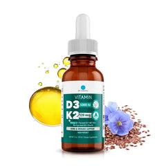 Dr. Robaina D3 + K2 Drops bottle label displaying 5000 IU D3 and 120 mcg MK-7.