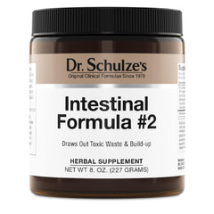 Dr. Schulze's Intestinal Formula #2 bottle with herbal cleanse for daily gut support.