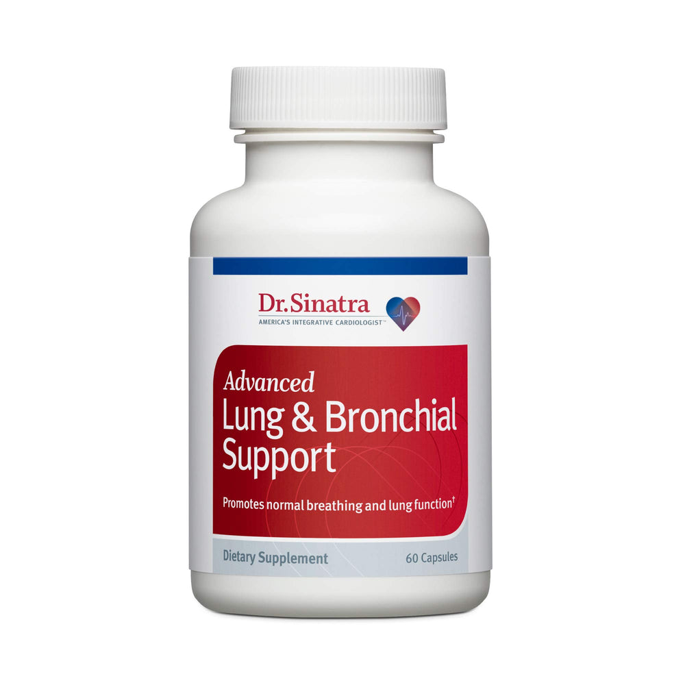 Front view of Dr. Sinatra Advanced Lung bottle for quick, easy daily use.