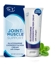 Dr. T Glucosamine Cream bottle showcases premium joint support for everyday mobility.
