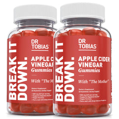 Dr. Tobias Apple Cider Vinegar Gummies bottle shows vegan daily wellness support.