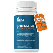 Dr. Tobias Deep Immune bottle front promotes gut health for daily use.