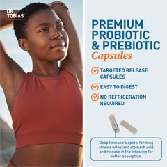 Dr. Tobias Deep Immune PreforPro icon emphasizes built-in prebiotics.