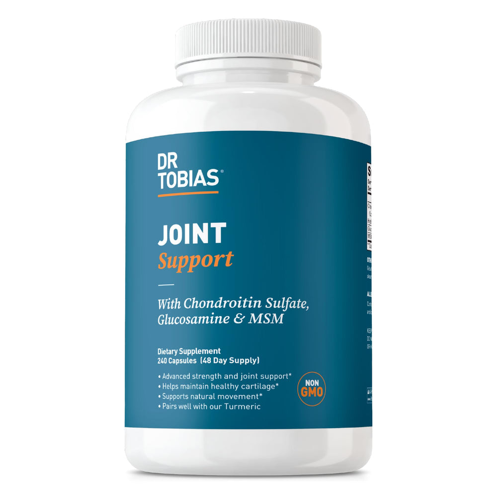 Dr. Tobias Joint Support bottle front for daily joint flexibility.