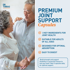 Dr. Tobias Joint Support capsules being poured for daily joint maintenance.