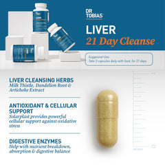 Dr. Tobias Liver 21 Day Cleanse ingredients image featuring milk thistle, dandelion, artichoke