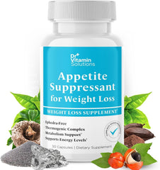 DR VITAMIN SOLUTIONS Appetite Suppressant bottle pills helps curb cravings and supports daily weight management.