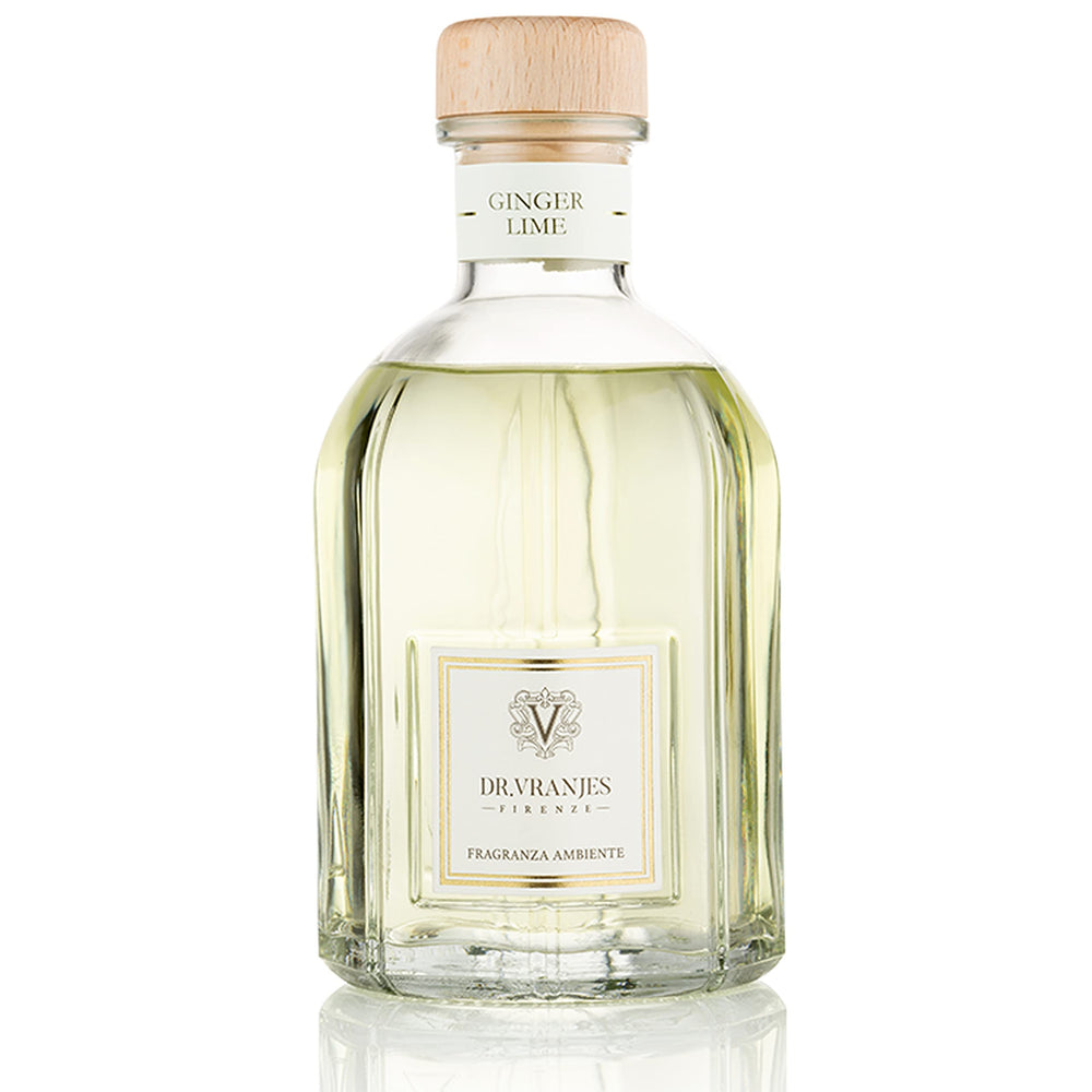 Dr. Vranjes Ginger and Lime crystal diffuser bottle releasing a balanced aroma for spaces.